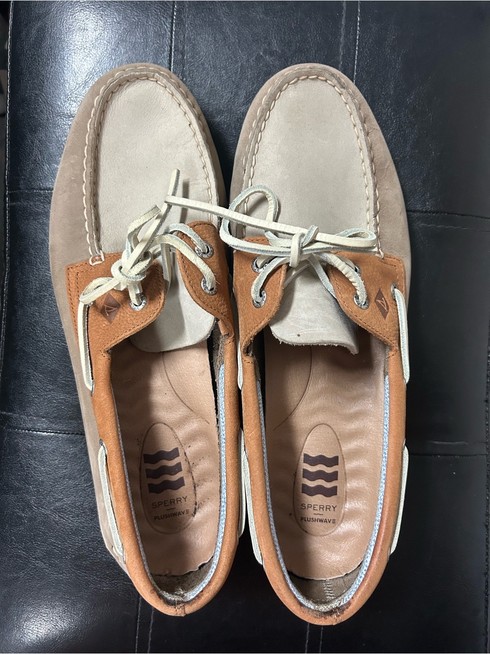 Sperry Men's Two-Tone Beige & Tan Suede Boat Shoes